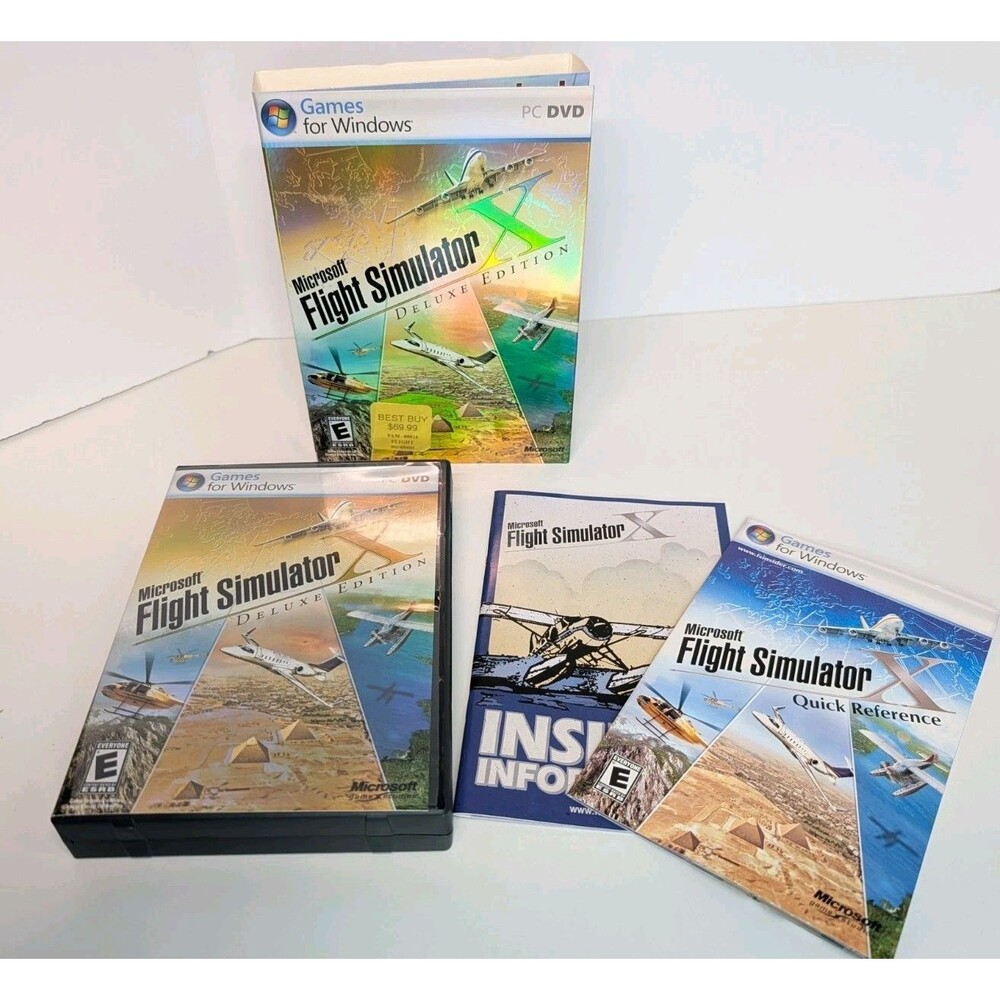 Microsoft Flight Simulator X Deluxe Edition PC DVD 2006 Complete w/Key